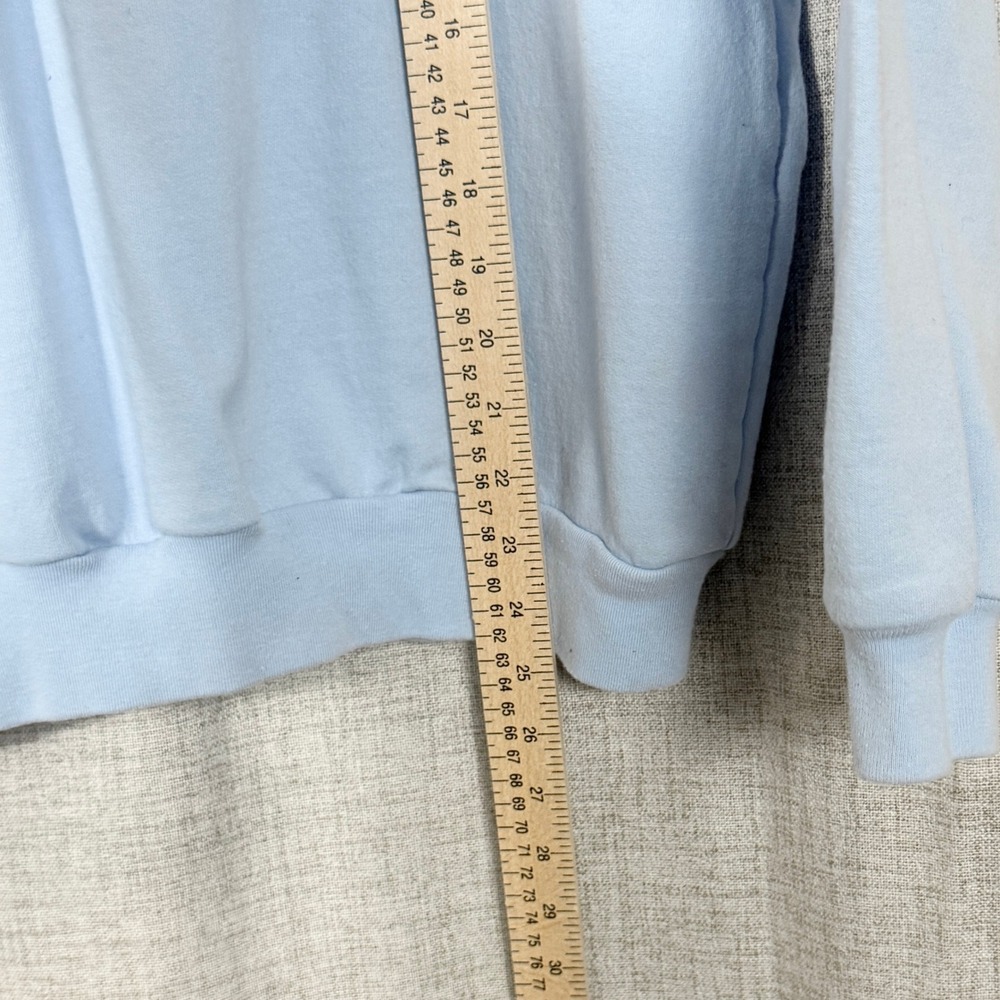 Morning Sun Snowman Sweatshirt Sz L Light Blue Snowman Christmas Winter Holiday - Picture 6 of 7